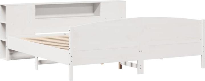 Produktbild vidaXL Massivholzbett Holzbett Bett mit Regal ohne Matratze Weiss 180x200cm (180 x 200 cm)