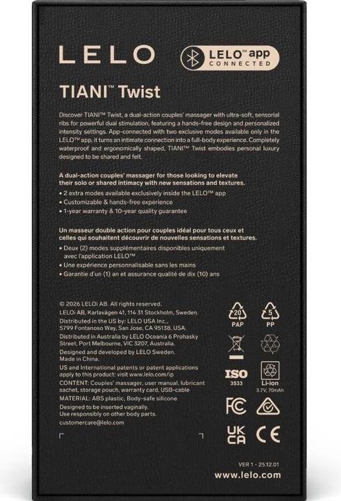 Productafbeelding LELO - Tiani Twist Paarvibrator Lavendel