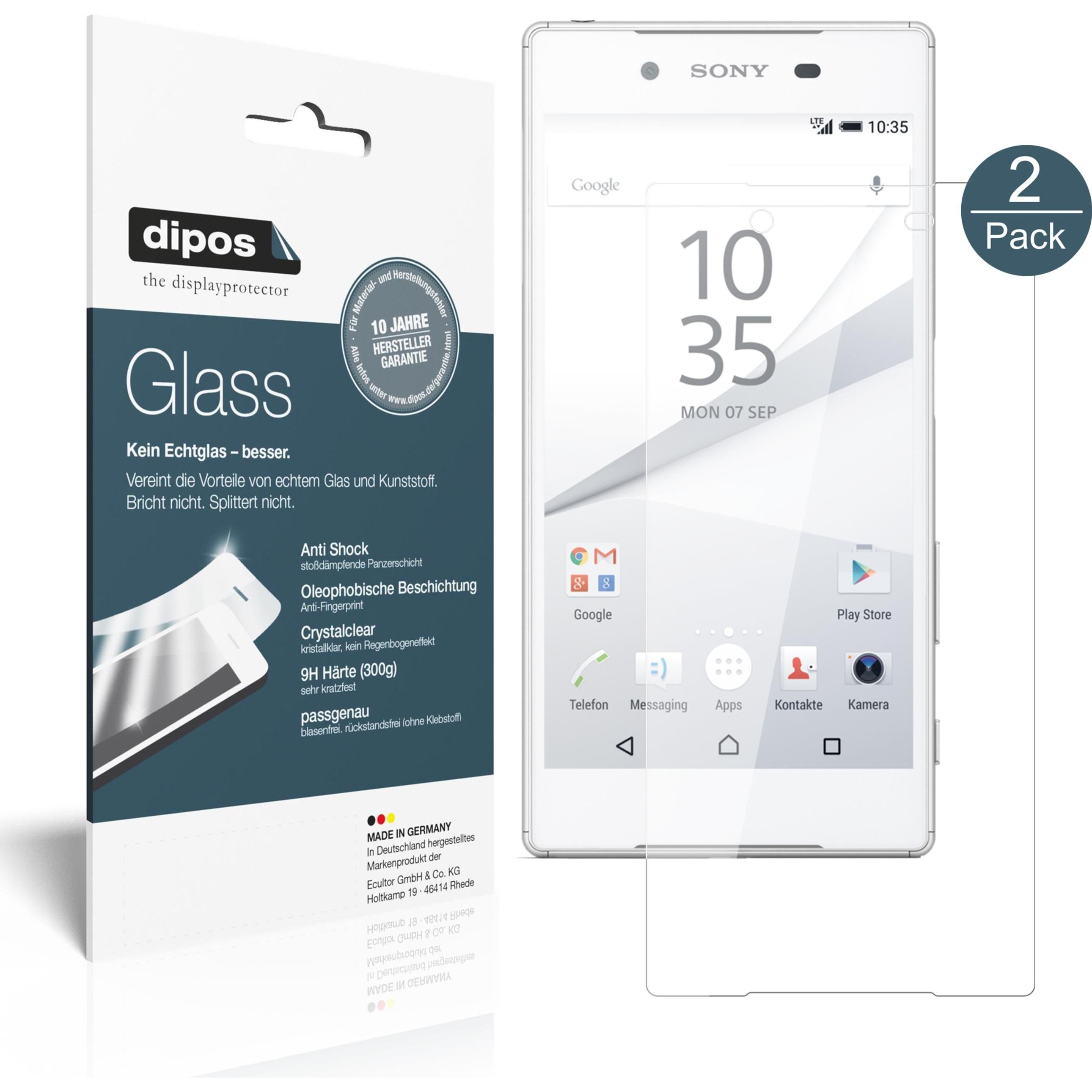 Dipos Displayschutz Anti-Shock (1 Stück, Sony Xperia Z5), Smartphone Schutzfolie, Transparent