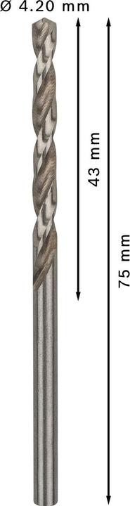 Actual product image Bosch Professional Zubehör PRO Metal HSS-G twist drill, 4.2 x 43 x 75 mm (4.2 mm)