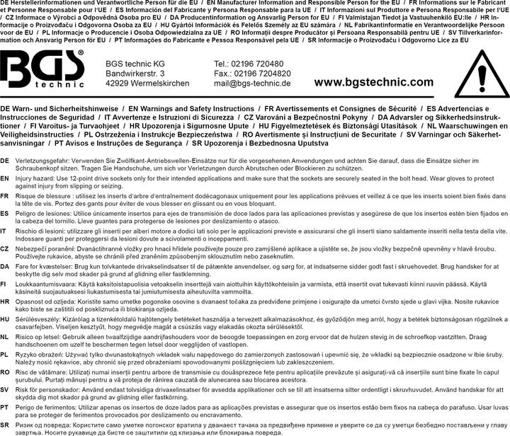 Produktbild BGS Kraft-Steckschlüssel-Einsatz Zwölfkant Antrieb Innenvierkant 12,5 mm (1/2") SW 30 mm (30 mm)