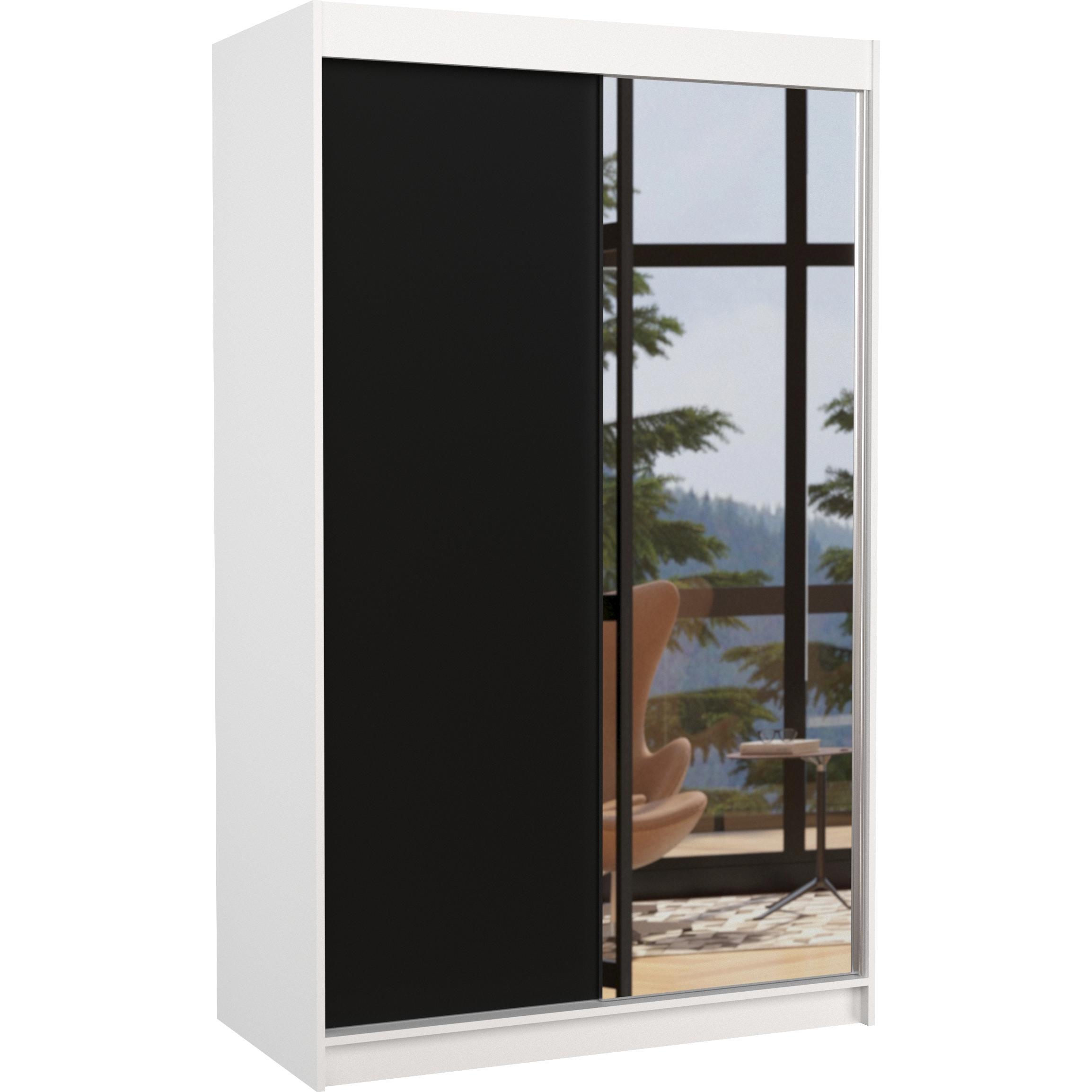 ADRK Furniture, Kleiderschrank, Verspiegelter Schiebeschrank REWENA 120 (120 x 58 x 200 cm)