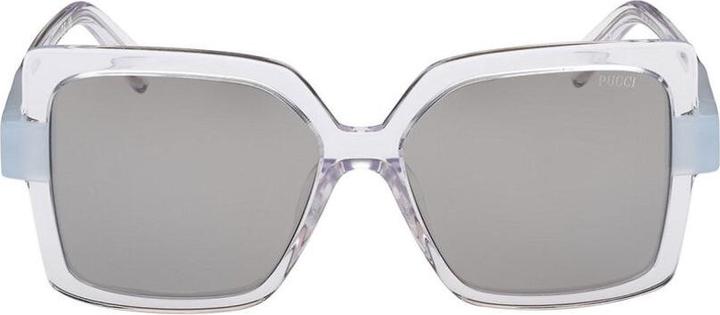 Actual product image Emilio Pucci Squared Acetate Sunglasses Transparent Grey Mirror
