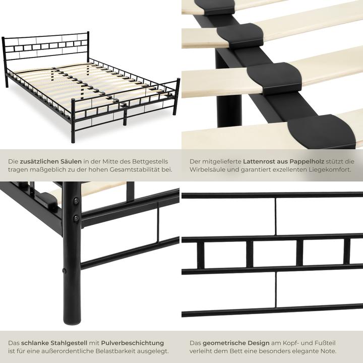 Actual product image tectake Metal bed (200 x 180 cm)