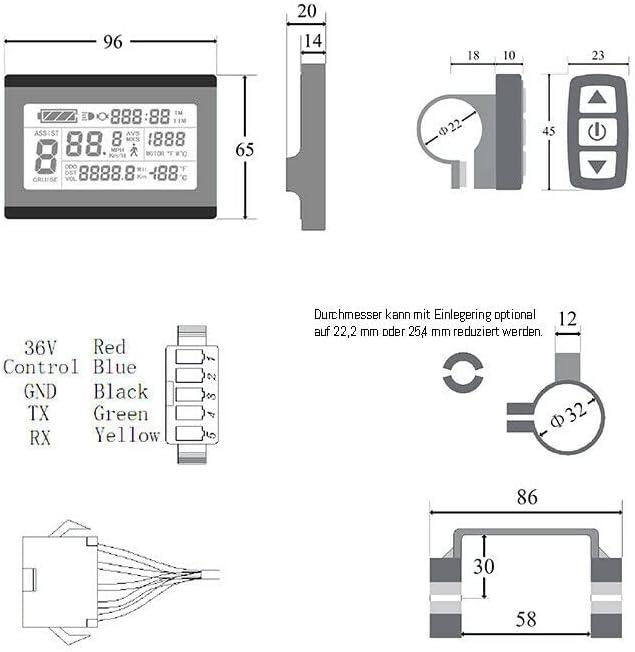 Actual product image Windmeile LCD-Bordcomputer für E-Bikes (24V/36V/48V)