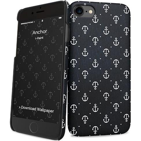 I-Paint Hard Case Slim for iPhone 7/8/SE - Anchor (Apple iPhone 8, Apple iPhone 7), Smartphone Hülle, Weiss, Schwarz, Bl...