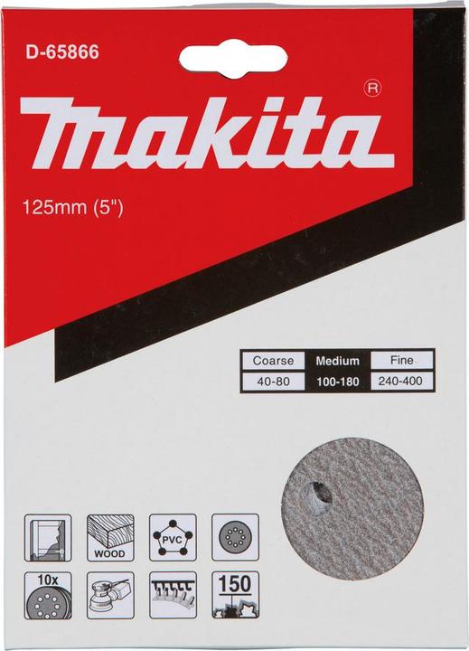 Actual product image Makita Abrasive pap. Cl. 125mm K150(10) (150)