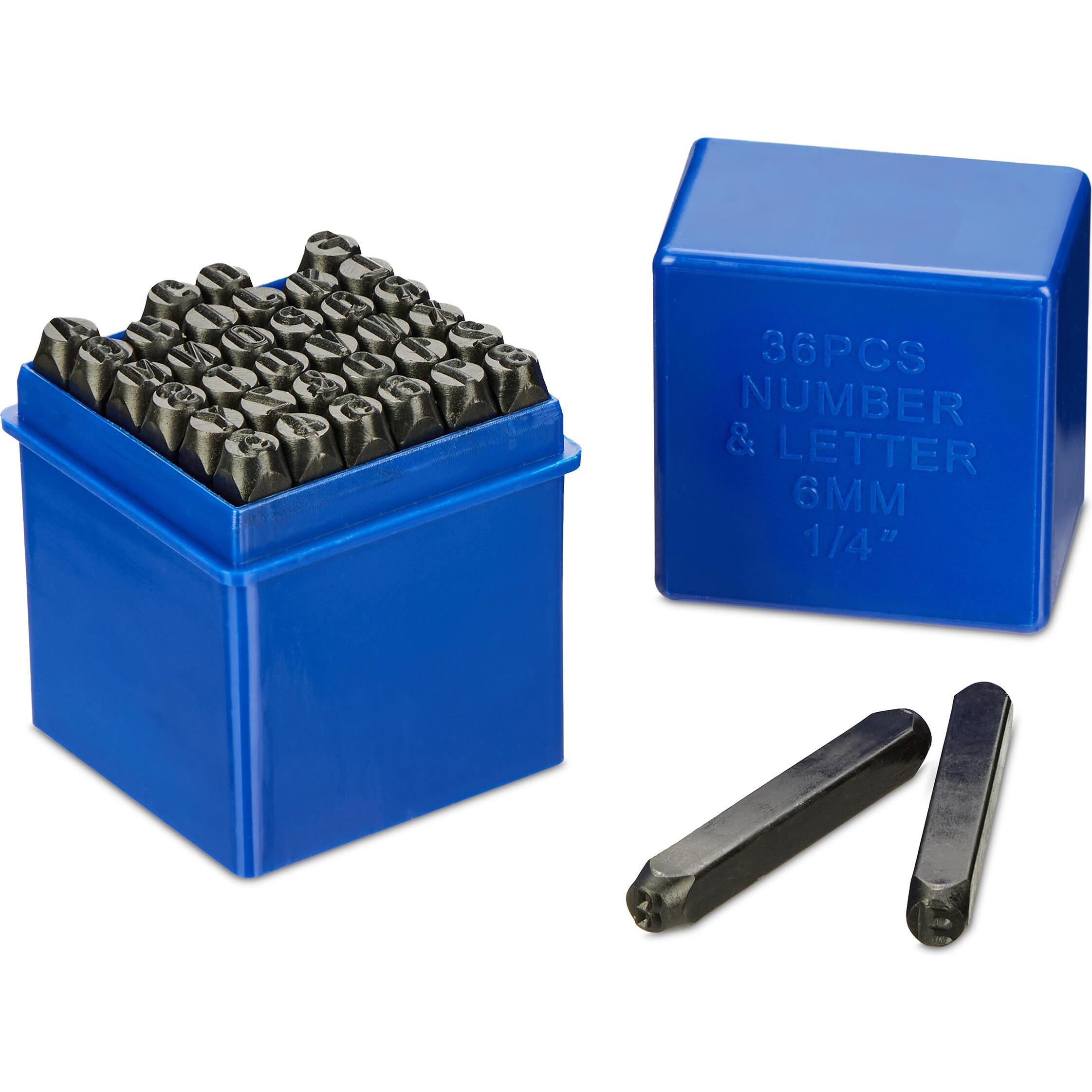 Relaxdays, Stanzwerkzeug, 36-tlg. Schlagbuchstaben-Set