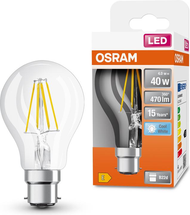Actual product image Osram LED Retrofit CLASSIC A 40 4 W/4000 K B22d (B22d, 470 lm, 1 x)