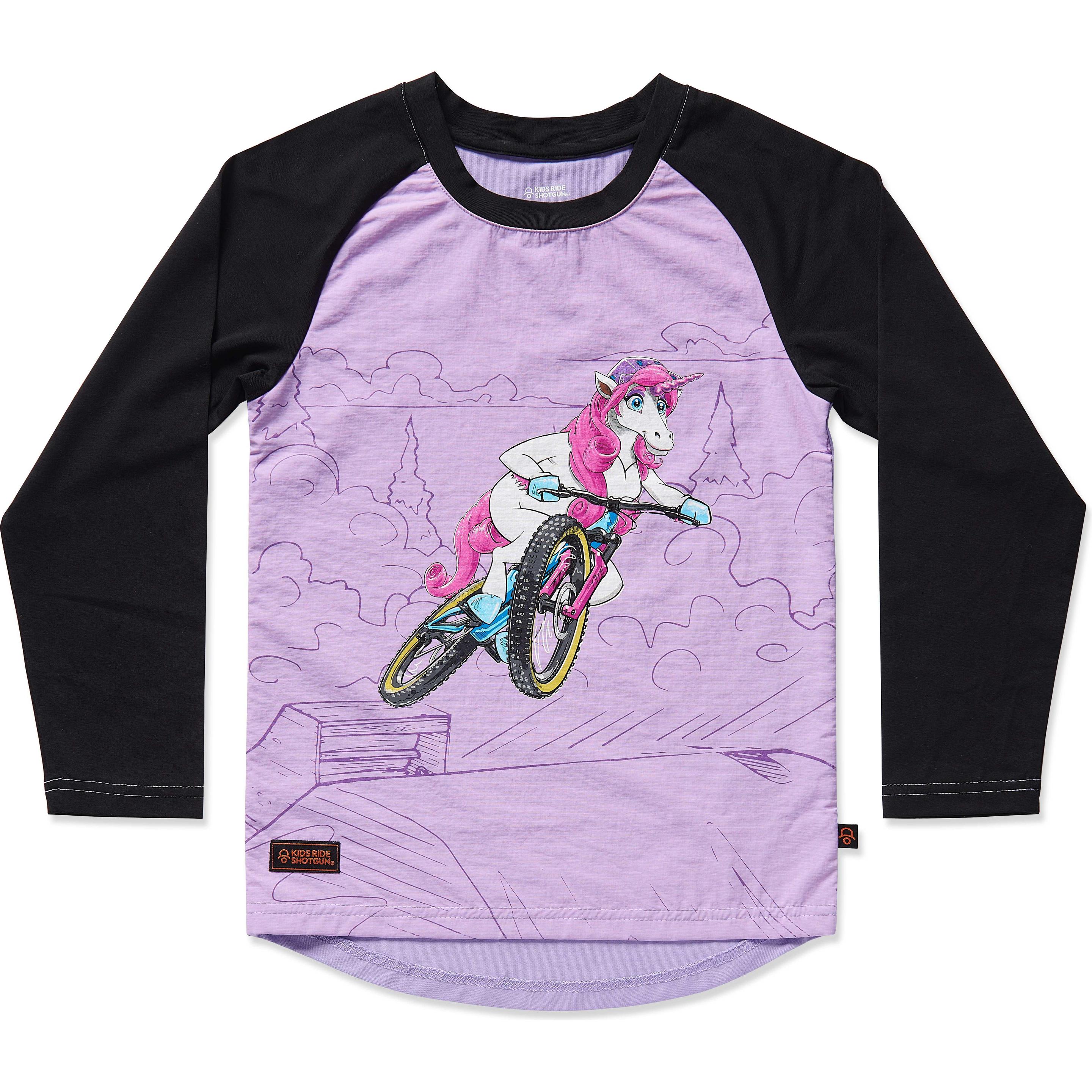 Kids Ride Shotgun, Mädchen, Velotrikot, Unicorn Windproof Kids MTB Jersey (92), Rosa, 92