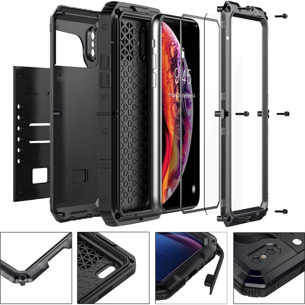 Thumbnail - Cadorabo Outdoor Hülle 360 Grad Schutz (Apple iPhone X), Smartphone Hülle, Schwarz