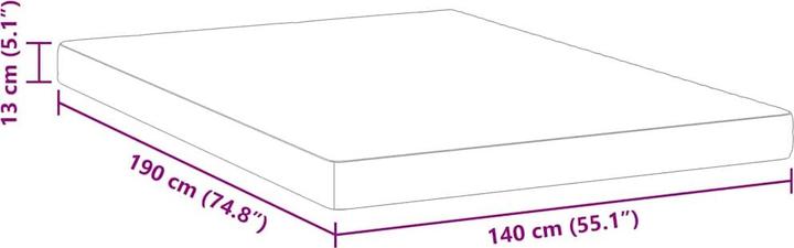 Produktbild vidaXL Matratzenkomfort (Schaumstoffkern, 140 x 190 cm)