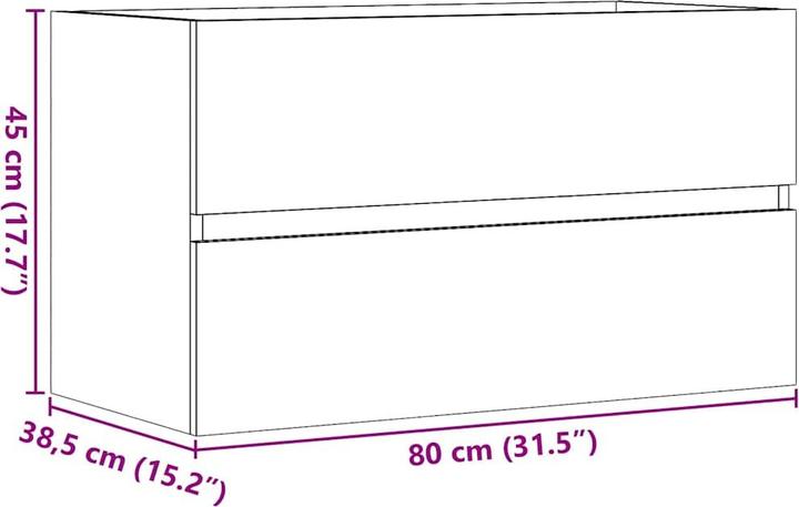 Actual product image vidaXL Bathroom wall cabinet (80 x 38.50 x 45 cm)