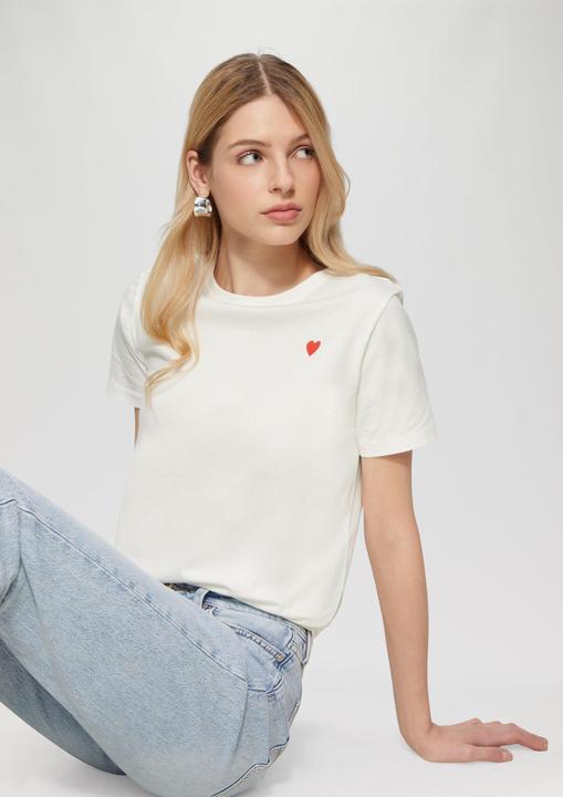 Produktbild S.Oliver T-Shirt Jerseyshirt mit Herz-Stickerei (XXL)