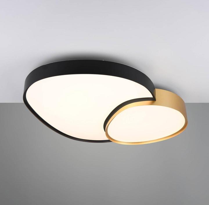 Produktbild Trio Rise LED Deckenleuchte 45W dimmbar Schwarz-Gold CCT einstellbare Lichtfarbe Nachtlicht (5300 lm)