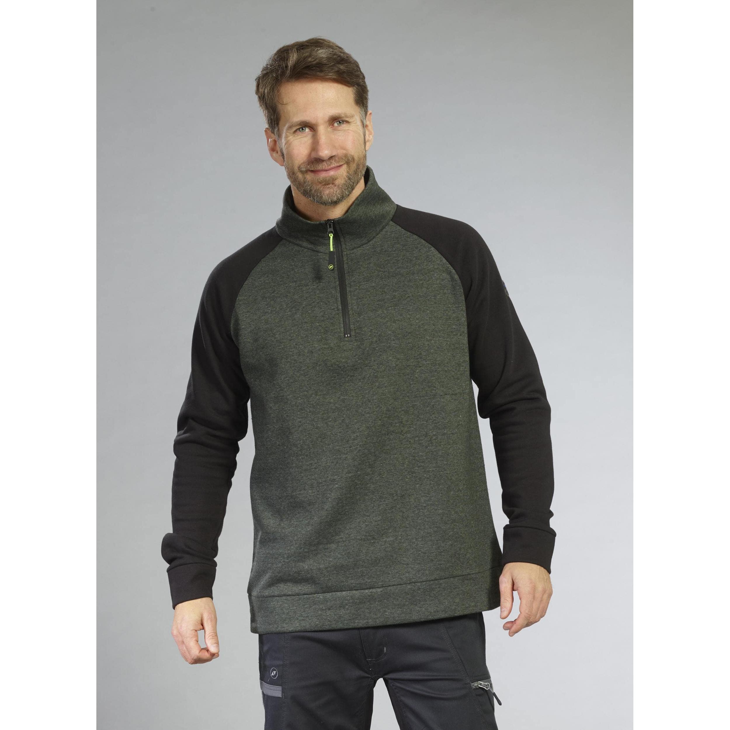 Thumbnail - Terrax, Herren, Pullover, Sweat-Troyer, Farbe grün/schwarz, Gr.L, Schwarz, Grün, (L)