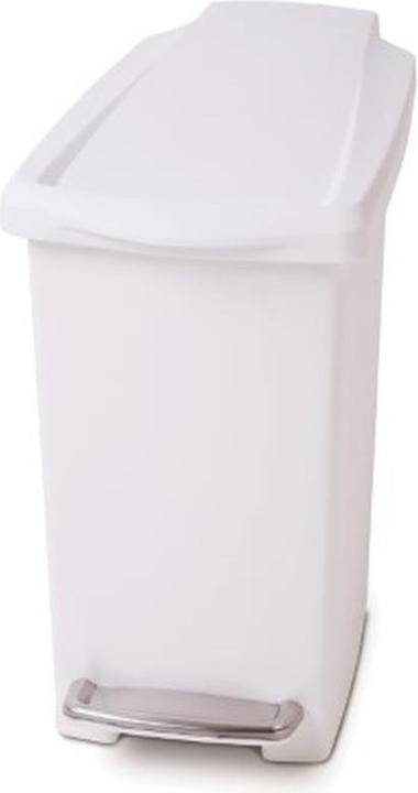 Simplehuman narrow pedal bin 10 L, white CW1332 space-saving waste bin, without inner bin (10 l)