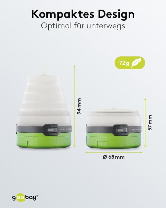 Immagine prodotto Goobay Luce da campeggio a LED, 3 in 1, pieghevole