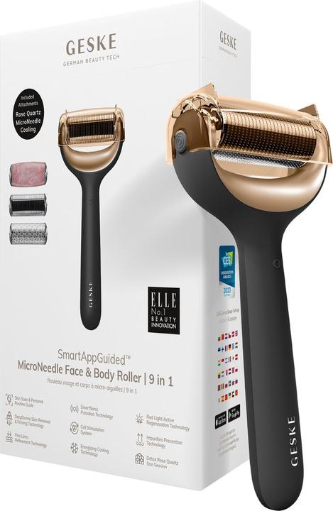 Actual product image Konjac Sponge Roller do mezoterapii igłowej twarzy i ciała 9w1 Geske z Aplikacja (szary)