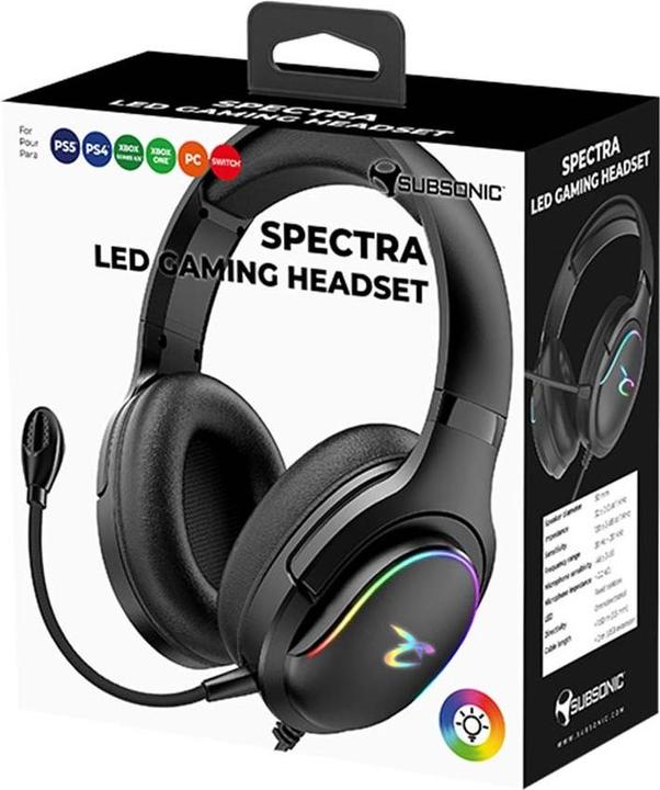 Produktbild Subsonic Spectra Gaming Headset LED - kabelgebunden - schwarz (Kabelgebunden)