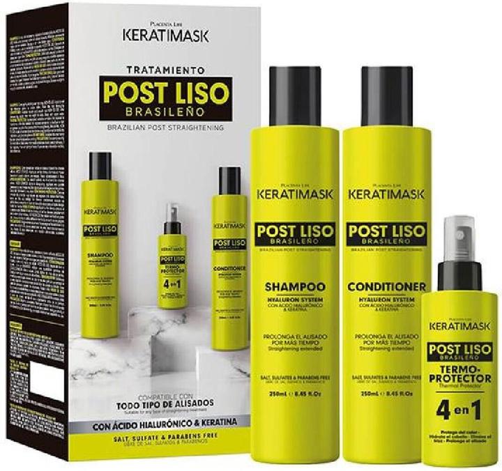 Produktbild Life Keratimask Brazilian Straightening Post Kit Shampoo Conditioner Heat Protector (Haarpflege set)