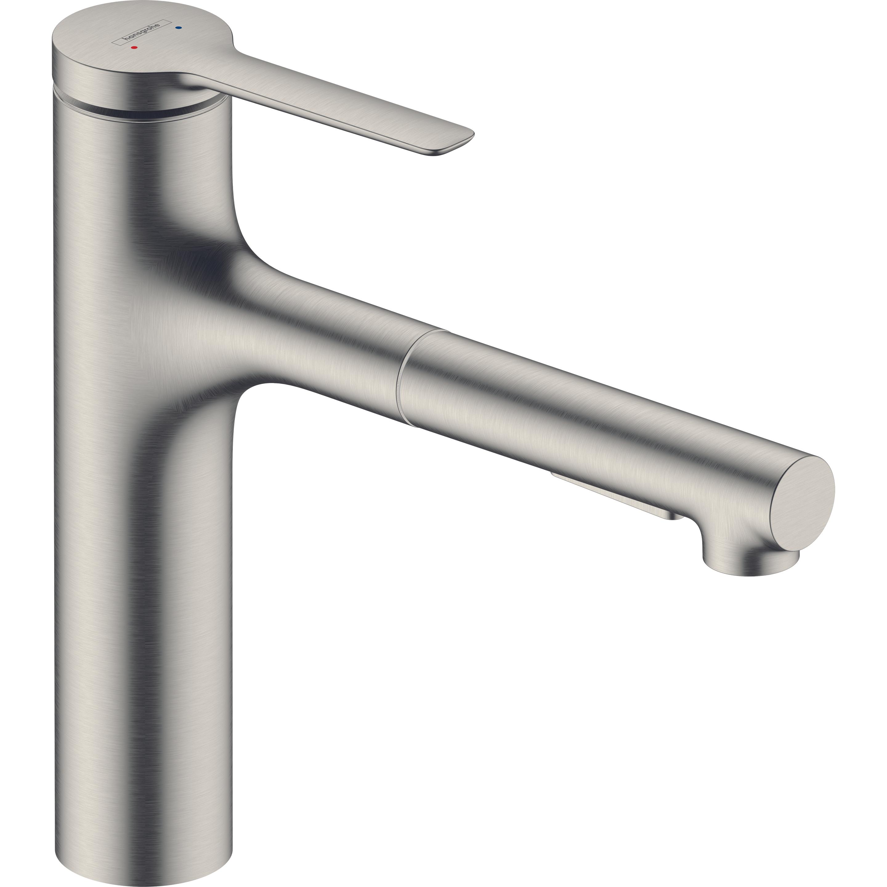hansgrohe, Küchenarmatur, HG Einhebel-Spültischmischer Zesis M33 160 Ausziehbrause 2 jet Edelstahl-Optik