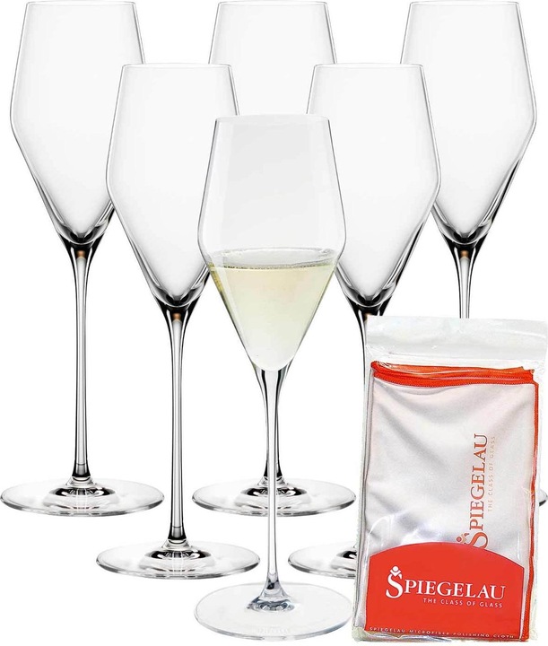 Actual product image Spiegelau Definition Champagne glasses + polishing cloth (25 cl, 6 Glasses, Champagne glasses)