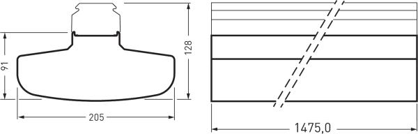 Produktbild Trilux 7651 HE#9002072961 LED-Geräteträger 1475mm 865 (9500 lm)
