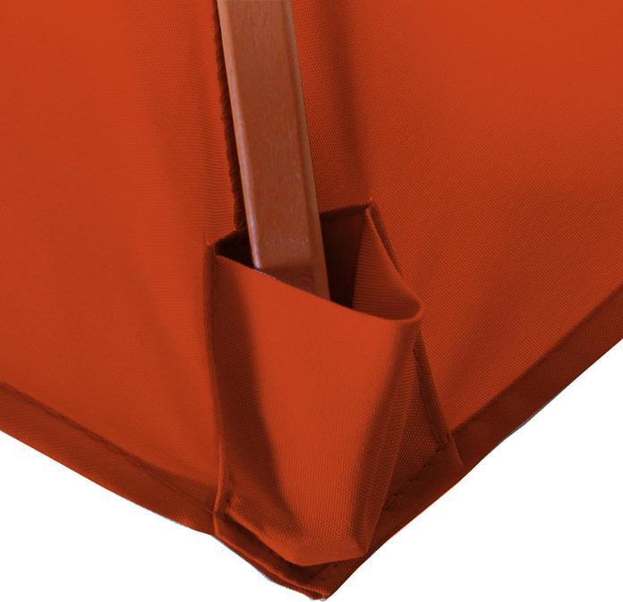 Image du produit Mendler Parasol Florida, Ø 3m polyester/bois - terracotta