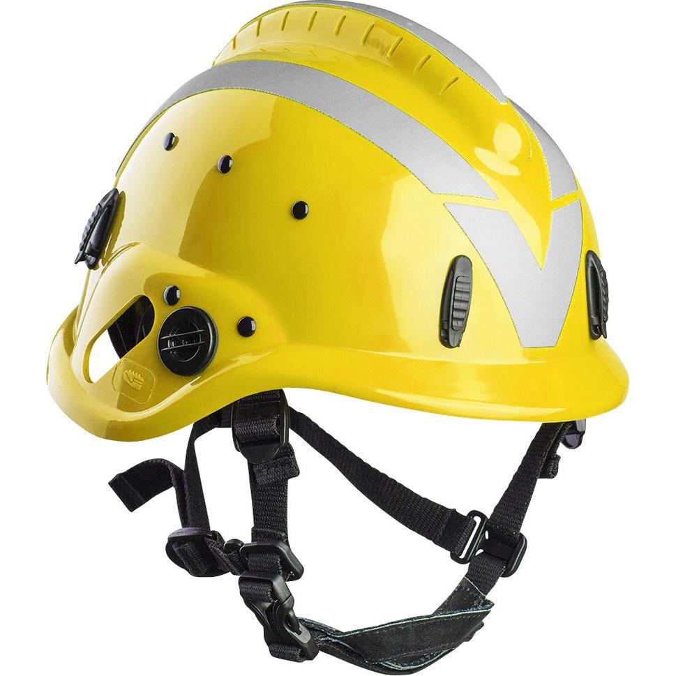 Vallfirest, Kopfschutz, Waldbrandhelm VFT1, gelb (RAL1023) mit silber reflex (52 - 64 cm)