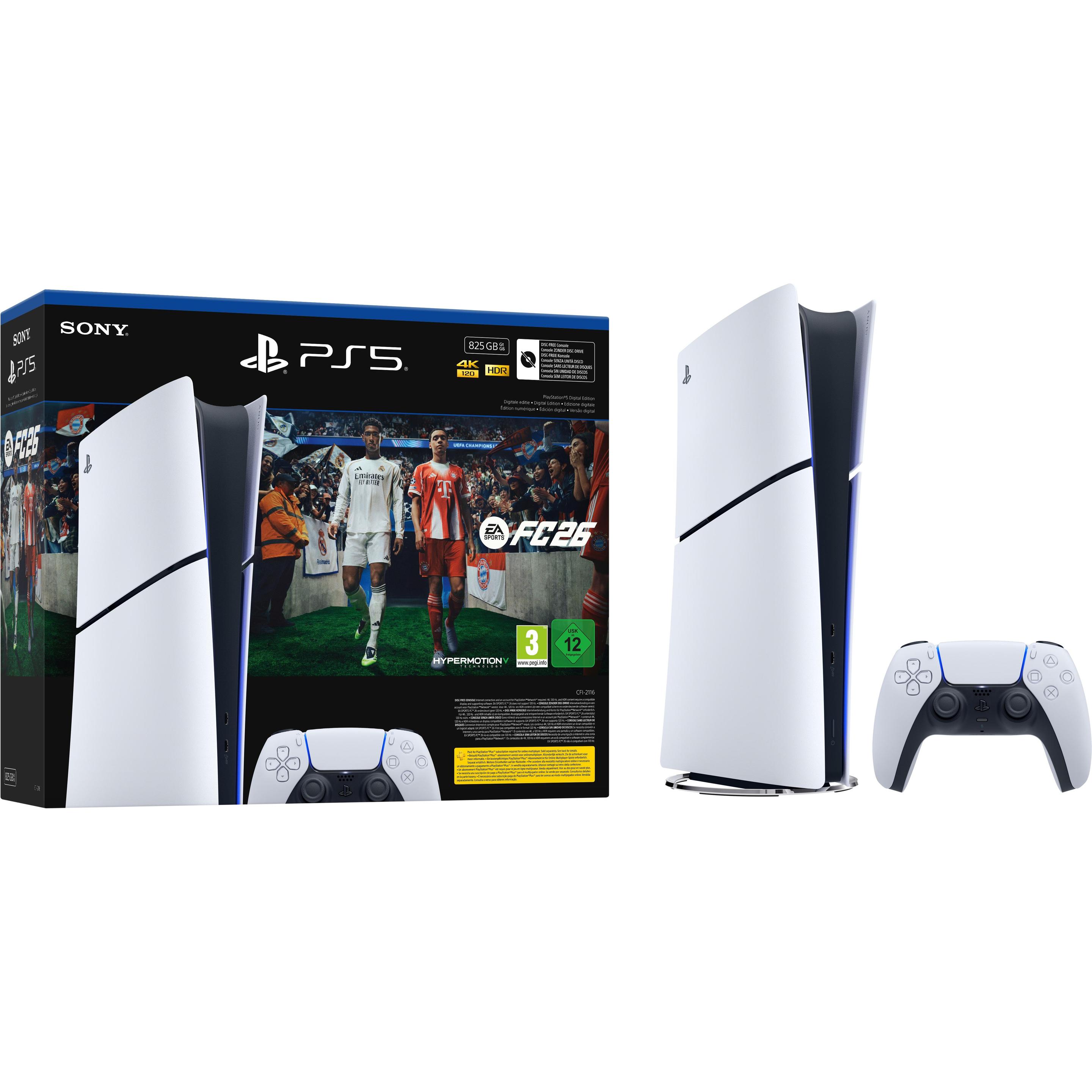 Sony PlayStation5 Digital Edition – EA Sports FC 26, Spielkonsole, Weiss, Schwarz