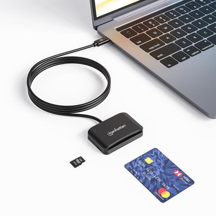Productafbeelding Manhattan USB-C Chipkartenleser mit microSD-Slot (USB 2.0, USB-C)