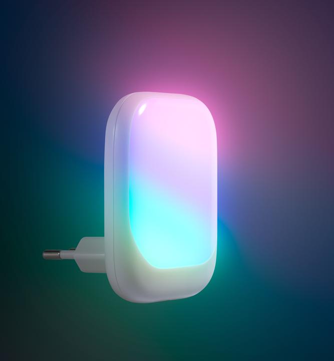 Fuj Tek Compact Lumina RGB Night Light with Dimmer Switch, 2 Pack, White