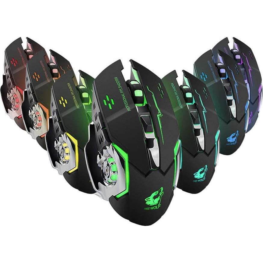 Thumbnail - JTI X8 Kabellose 2,4-GHz-Gaming-Maus mit LED-Beleuchtung (Kabellos), Maus