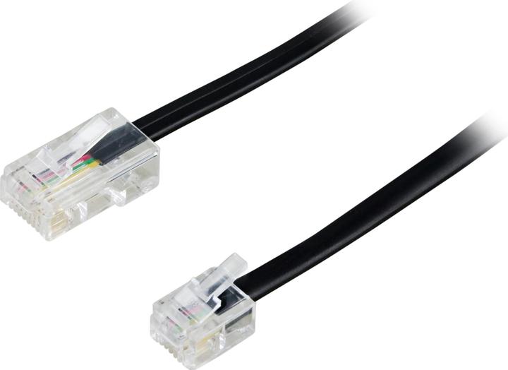 Actual product image Deltaco DEL-1705S - 5 m - RJ-45 - RJ-11 - Black - Male/Male