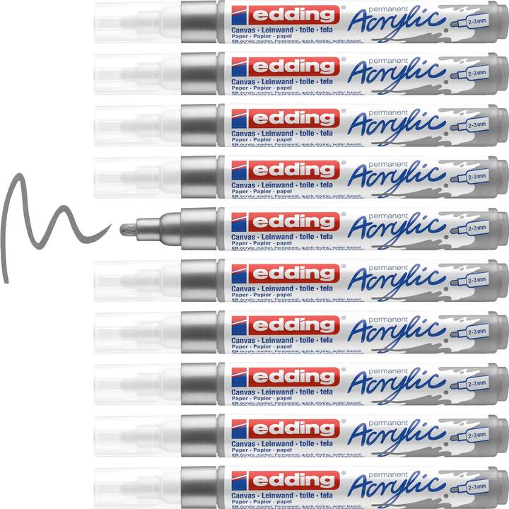 Immagine prodotto Edding Marcatore acrilico 5100 Medio (Argento, 3 mm, 1 x)
