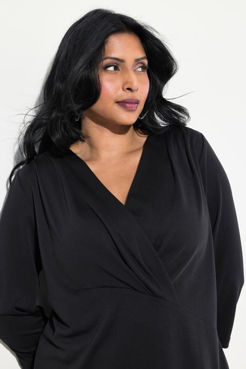 Actual product image Ulla Popken Wrap Look 3/4 Sleeve Tee (54)