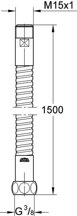 Actual product image Grohe Metal shower hose RELEXA 1500mm, for sink mixers chrome (150 cm)
