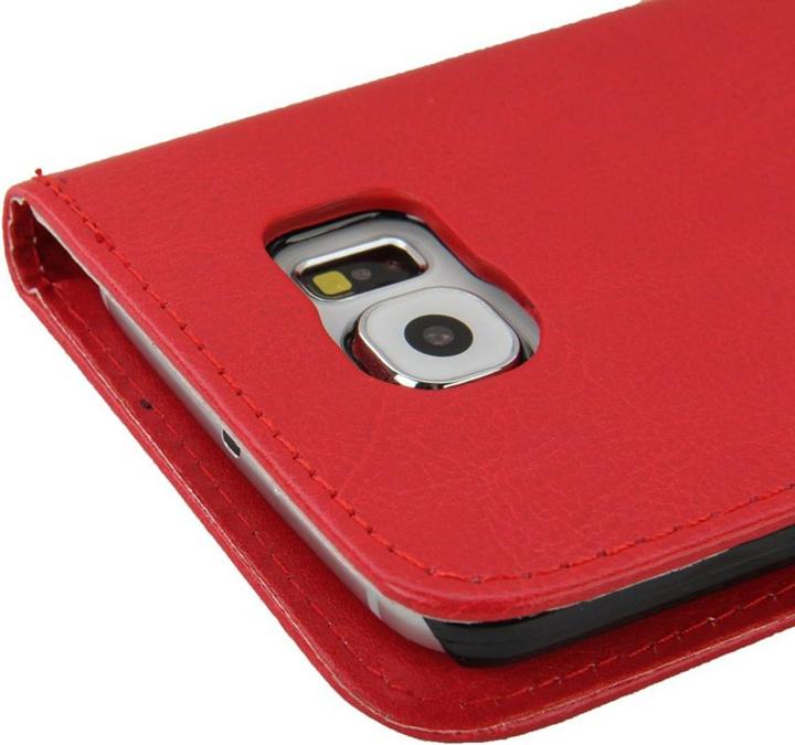 Produktbild König Design Schutzhülle Handytasche (Flip Quer) für Handy Samsung Galaxy S6 Rot (Samsung Galaxy S6)