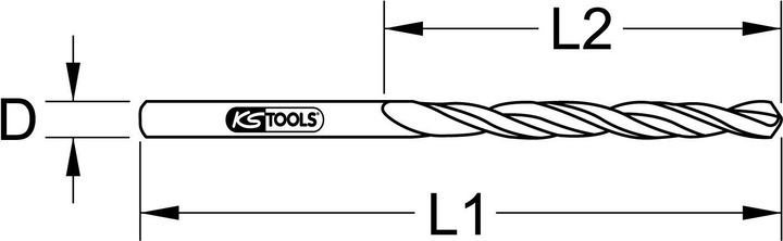 Actual product image KS Tools HSS-G CO 5 twist drill, short (4.6 millimetres)