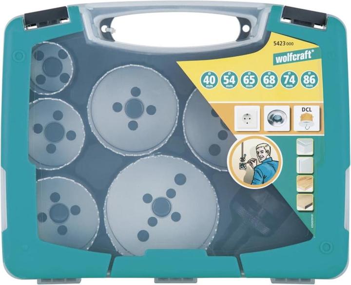 Produktbild wolfcraft 1 Lochsägen-Set BiM ø40,54,65,68,74,86mm