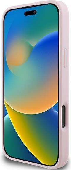 Actual product image Guess GUHMP15XPGHSMMP iPhone 15 Pro Max 6.7" różowy/pink MagSafe PU Grained Gold Ring (Apple iPhone 15 Pro Max)