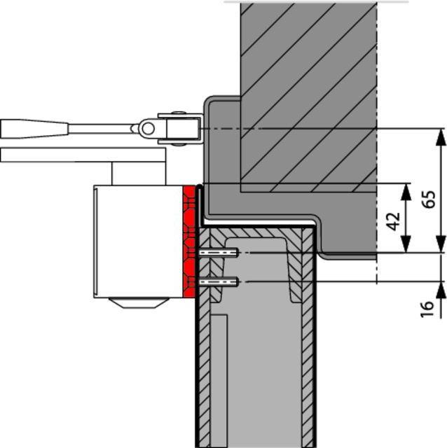 Produktbild Dormakaba Montageplatte zu TS 73 V / TS 83 (Zimmertür, Eingangstür, Holztür, Balkontür, Indoor)