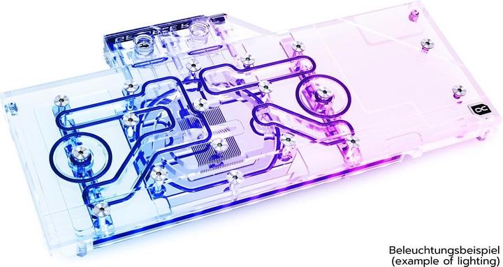 Actual product image Alphacool Ice Block Aurora Acrylic GPX-N RTX 3080/3090 XC3 Ultra Gaming with Backplate