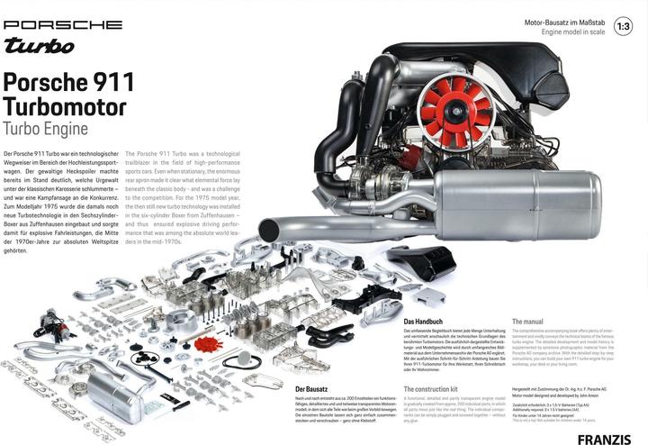 Actual product image Franzis Porsche 911 Turbo engine kit