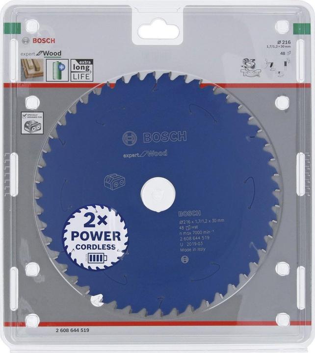Produktbild Bosch Professional Zubehör Akku-Kreissägeblatt Expert for Wood, 250 x 2,1/1,6 x 30, 24 Zähne