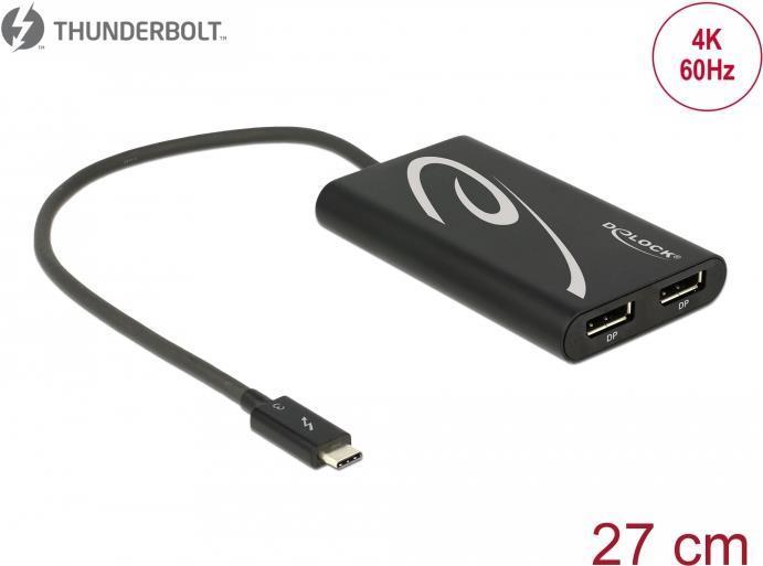Immagine prodotto Delock Adattatore per monitor Thunderbolt 3 a presa 2xDP (DP, 27 cm)