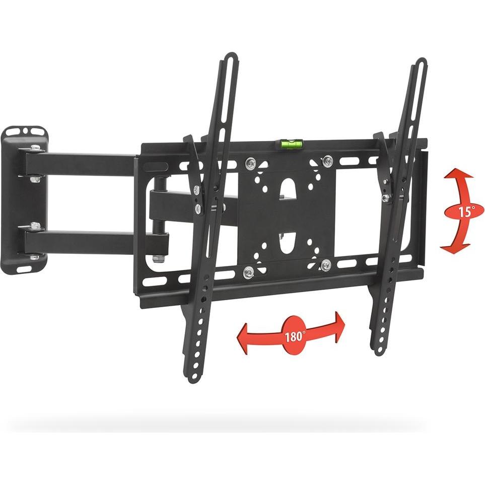 Delight Supporto da parete per TV LCD 12" - 55" nero (Muro, 12" - 55"), Supporto da parete TV, Nero