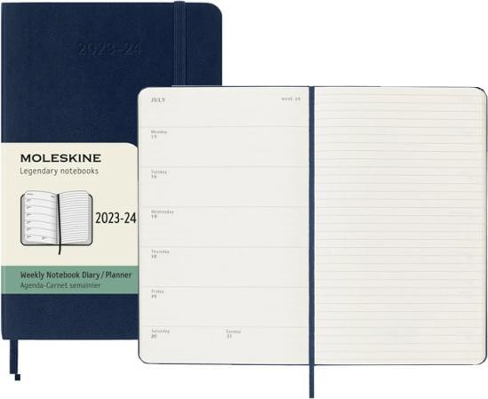 Produktbild Moleskine 18 Monate Wochen Notizkalender 2023/2024, Pocket/A6, 1 Wo = 1 Seite, rechts linierte (9 x 14 cm)