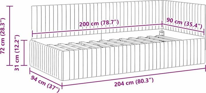Produktbild vidaXL Samtbettgestell